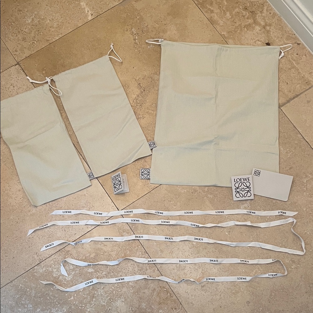 Loewe Cream Dust Bags And Branded Ribbons